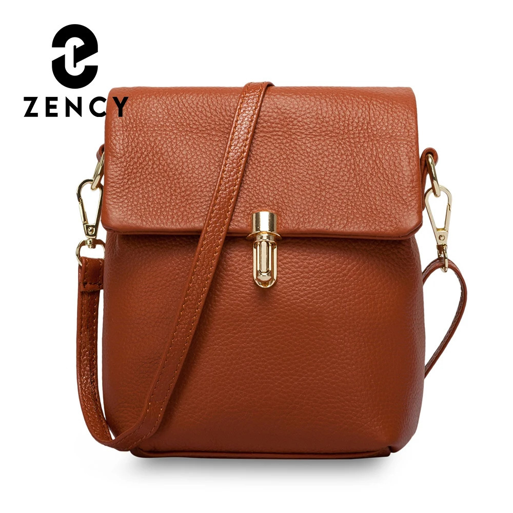 Zency 100 Genuine Leather Fashion Women Messenger Bag Practical Phone Purse Girls Small Flap Bags Lady Shoulder Handbag 251027