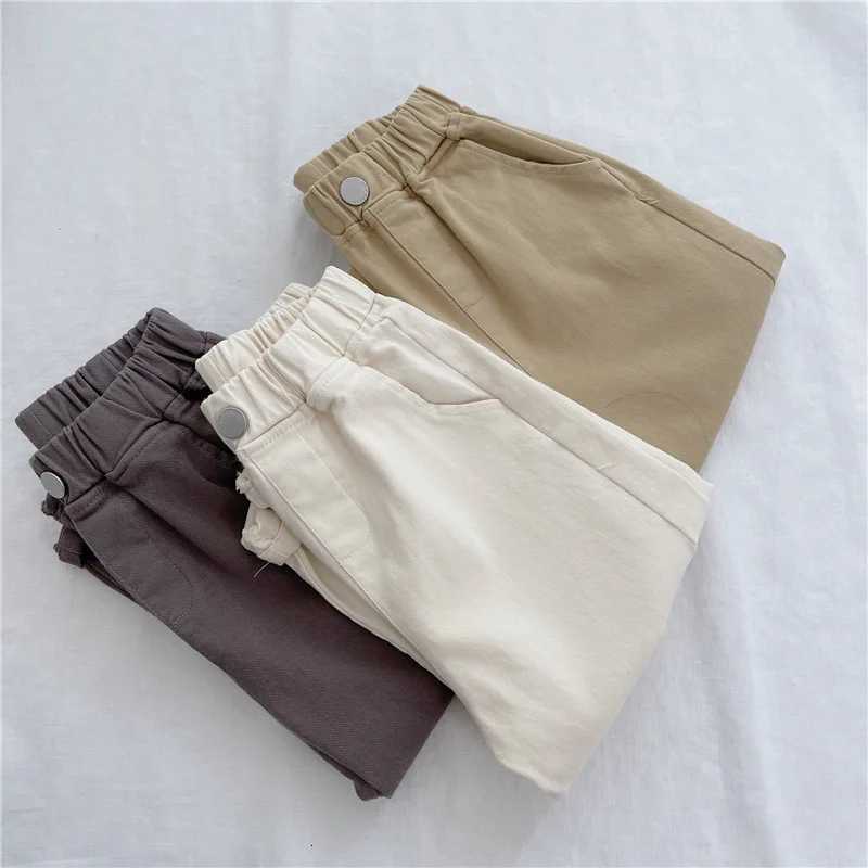2025 Autumn New Kids Harem Pants Elastic Waist Solid Color Loose Fit Toddler Trousers for27Y Boys GirlsT251027