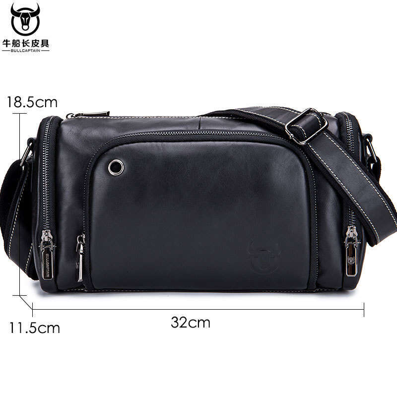 Captain Cow Leather Goods Top Layer Cowhide Large Capacity Single Shoulder Crossbody Horizontal Travel Casual Trendy Men S High Quality