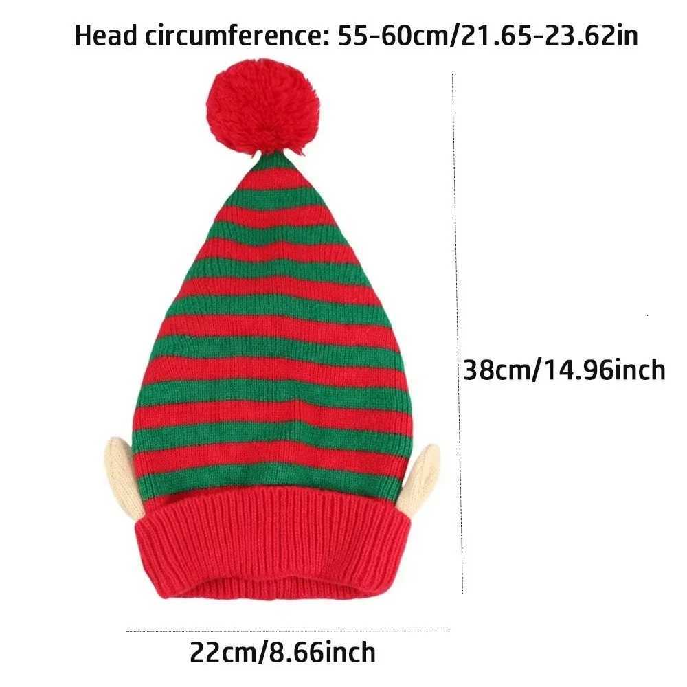 Christmas Holiday Gift Striped Cap Christmas Hat with Small Ears Xmas Cap Holiday Knitted Hat Winter Party AccessoriesW251027