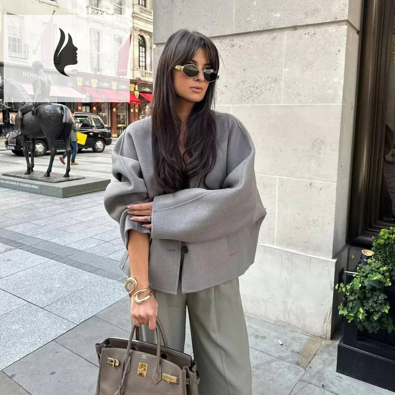 winter jacket women 2024 New Style American Women's Jacket V-neck Woolen Kimono Spring Top Cross-border E-commerce Fashion