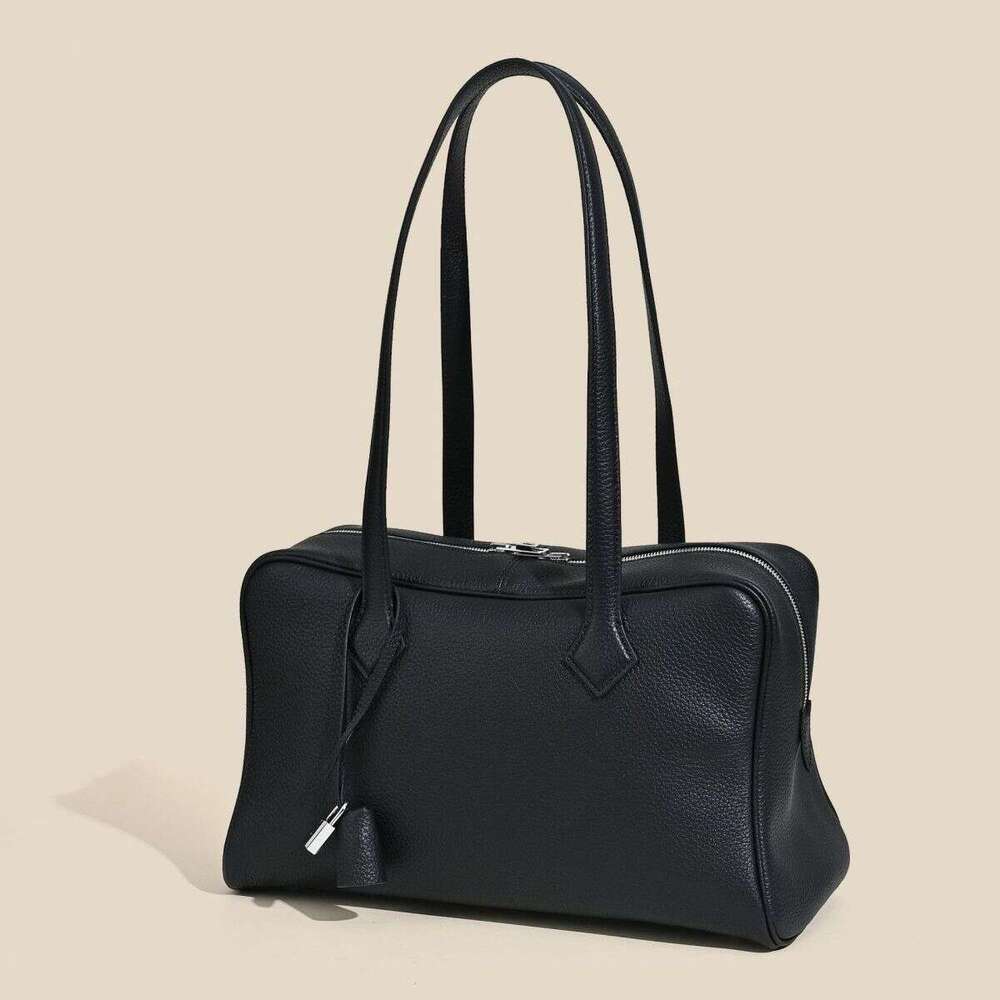 designer bag tote bag 2025 New Top Layer Victoria 35 Tote Bag Commuter Versatile High-End Genuine Leather Women's Handbag
