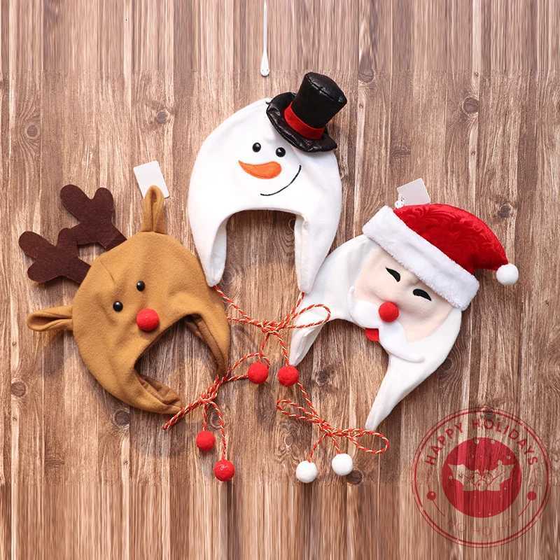 2023 Christmas Hat Christmas Tree Hat Decoration Adult Childrens Hat Childrens Brushed Cloth Long Rope Cartoon Snowman Elk HatW251027