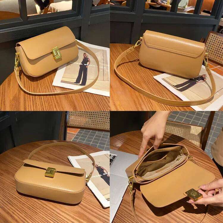 Women's Genuine Leather Underarm Small Square - Summer Lightweight Casual Crossbody & Versatile Single-Shoulder Bag