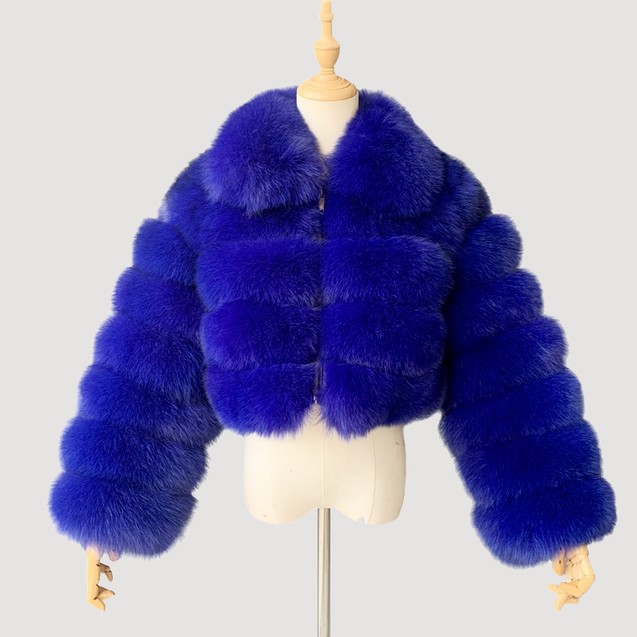 Fashion Women's Faux Fur Coat Lapel Zipper Long Sleeves Loose Thick Imitation Fur Short Jacket Winter