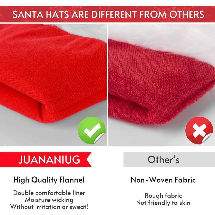 JUANANIUG Christmas Santa Hat Adult Xmas Holiday Hat for Women Men Extra Thicken Classic Fur for Festive Holiday Party SuppliesW251027