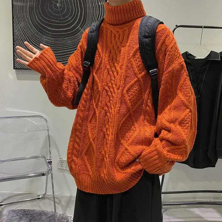 Winter Turtleneck Men Clothes Sweater Coats Solid Color Knitted Pullover Mens Knitwear S3XL 2023 Arrivals B91 251016