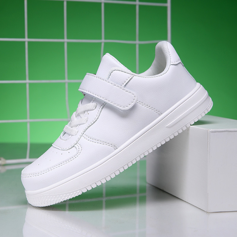 Kids Black White Shoes Boys Girls Board Sneakers Children Tennis Sports Shoes Happysteps for Boy Girl Big Plus Sizes US11C-7Y H1223