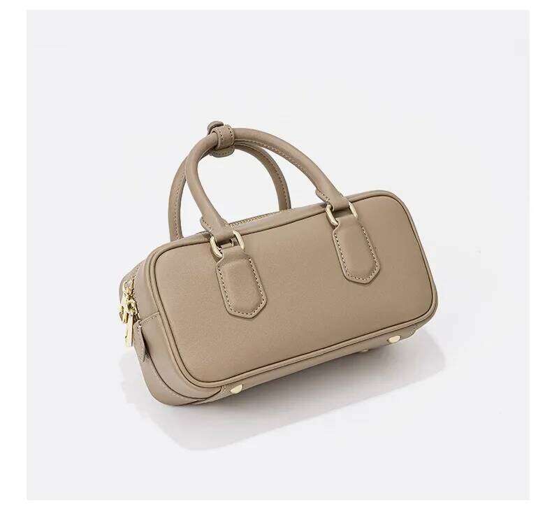 Vintage Boston Aging Ball New Style Niche Design Pillow Bag Fashionable Genuine Leather Single Shoulder Slant Handbag