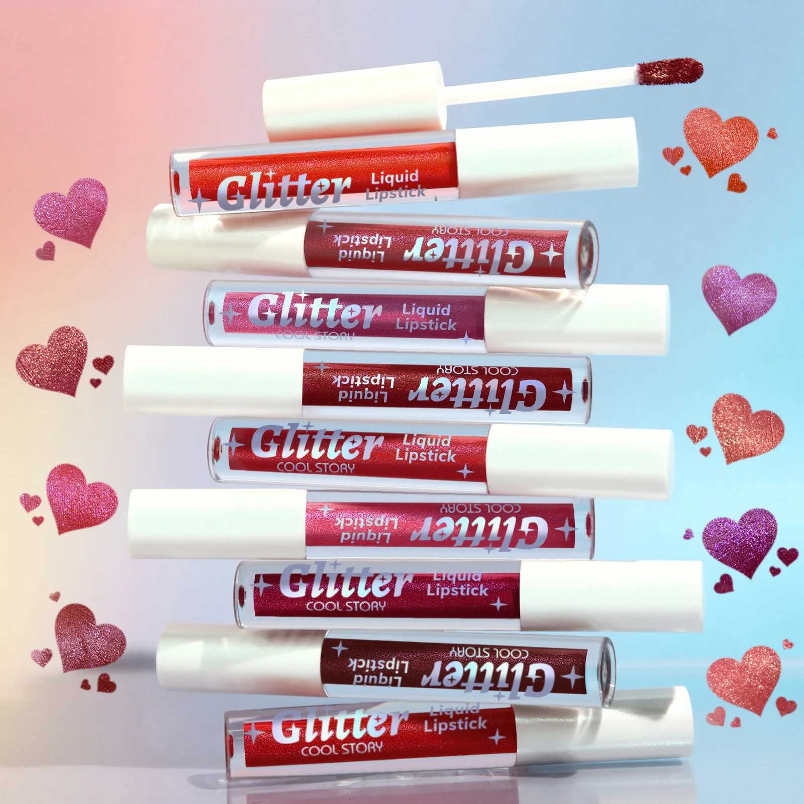 PC Sexy Color Glitter Lipstick Flash Lasting Easy Color Diamond Lip Tint Shiny Metallic Lip Makeup Gifts for Women Cosmetics W251027