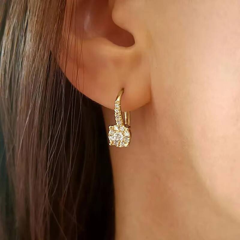 Classic Halo Clip Earrings 925 Silver Full Pave 4mm2mm17mm15mm Moissanite Halo Hoop Earrings Party Statement for Women