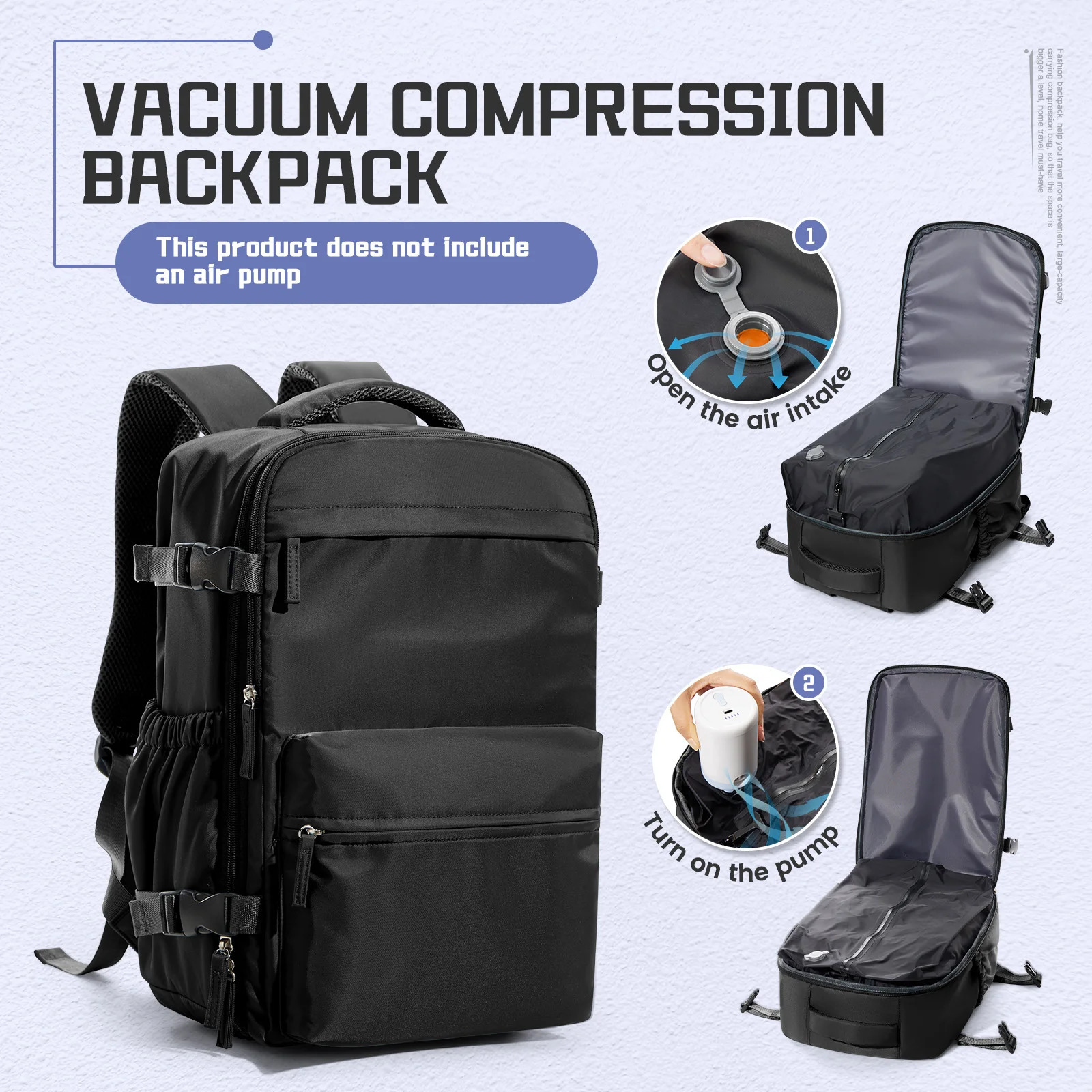 Men Vacuum Compression Backpack 156in Laptop Backpack Expand Hiking Vacuum Travel Backpack Ryanair Backpack 40x20x25 Cabin Bag 251027