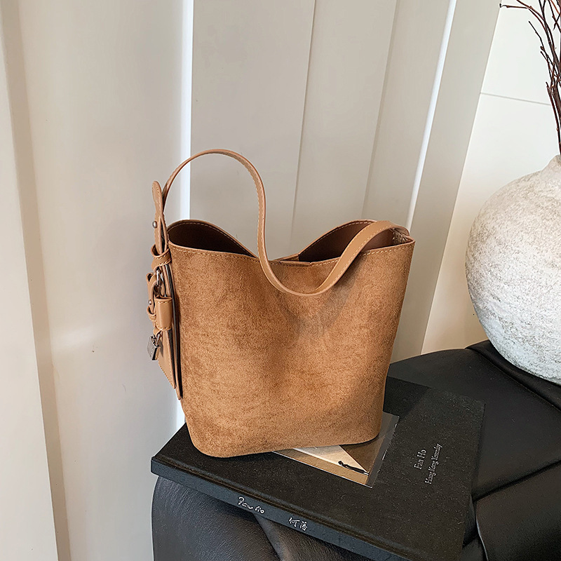 Free shipping designer bag High-end Suede Bag for Women New Versatile Single Shoulder Mother-Daughter Bag Large Capacity Commuter Bucket Bag