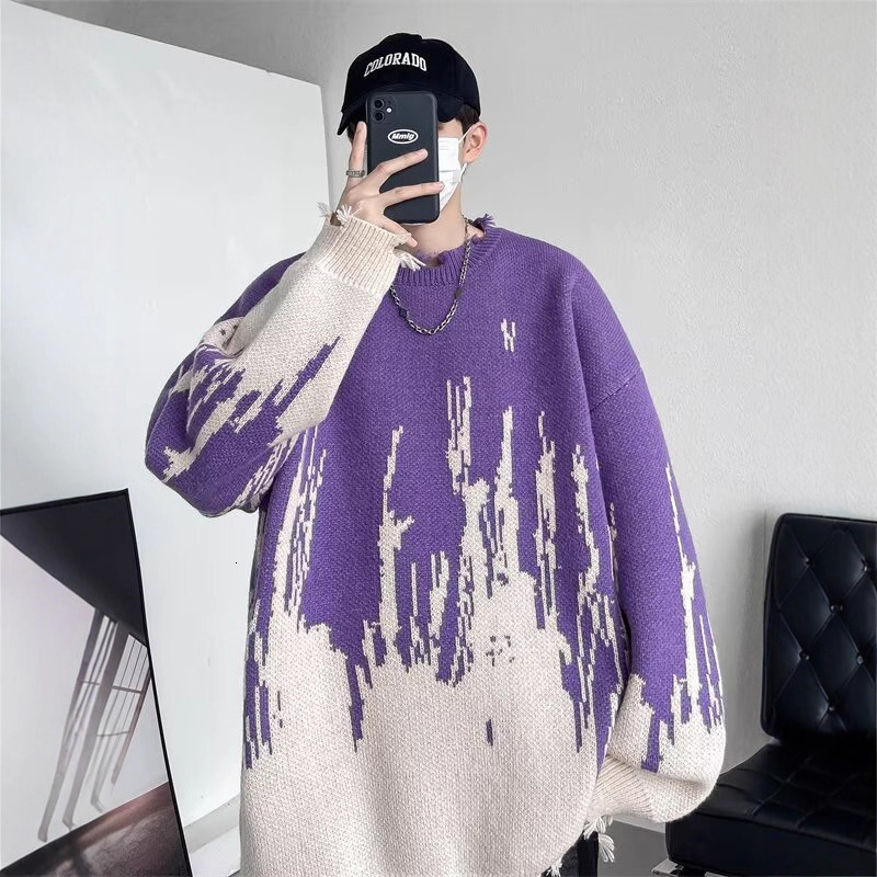 New American Style Sweater For Men Spring Designer Sweater And Autumn Niche Loose Fit Lazy Design Versatile Knitwear Korean Style Jacket