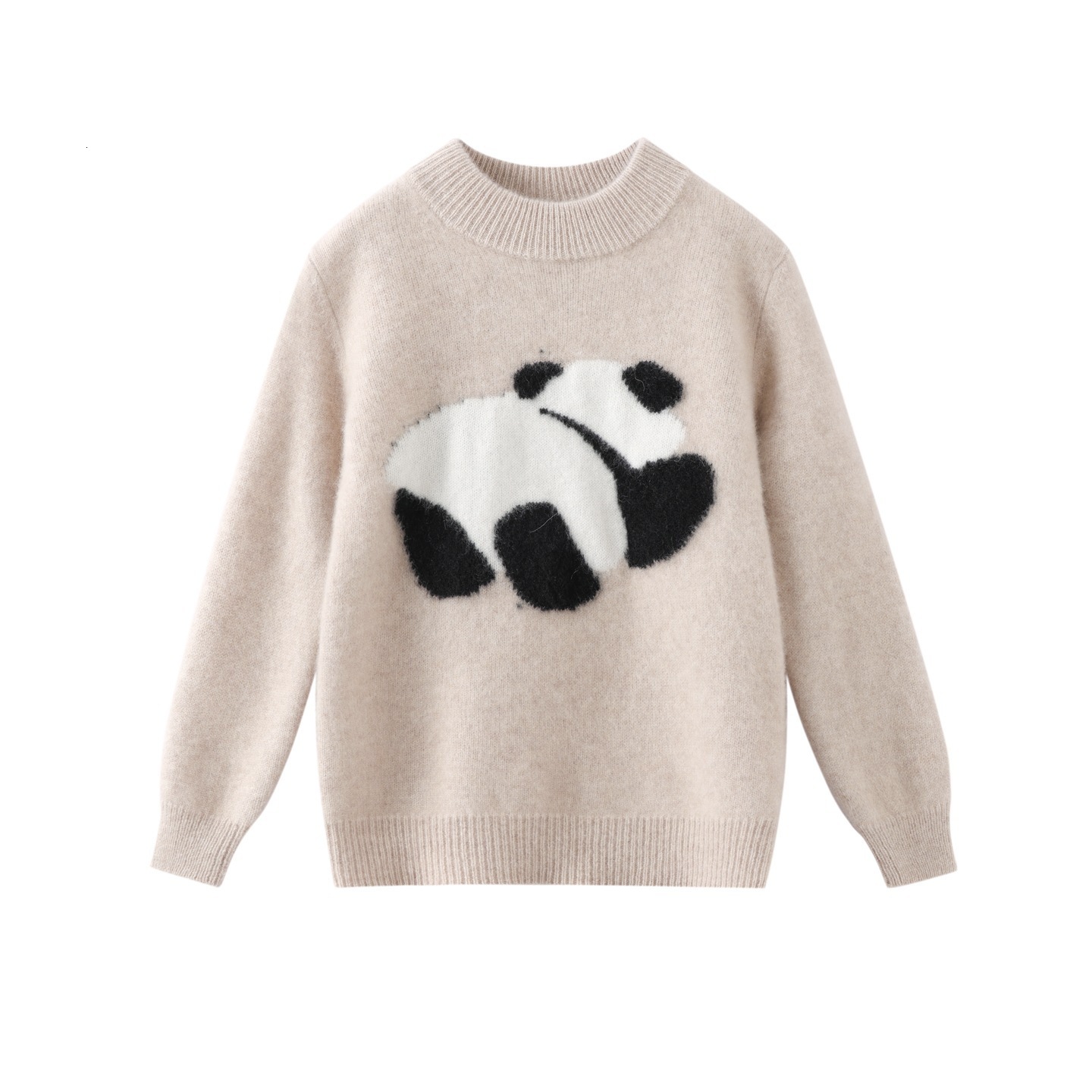 Autumn and Winter New Panda Pattern Children's Pure Wool Sweater, Boys' Sweater, Girls' Fashion Base, Boys' Knitted Sweater