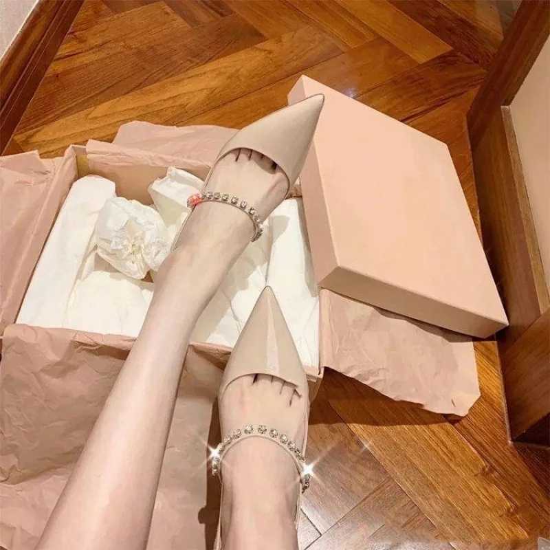Rhine Inlay Women Pumps Sexy Pointed Toe High Heels Wedding Dress Shoes Woman Crystal Stiletto Summer Shallow Mouth SandalsXJ251027