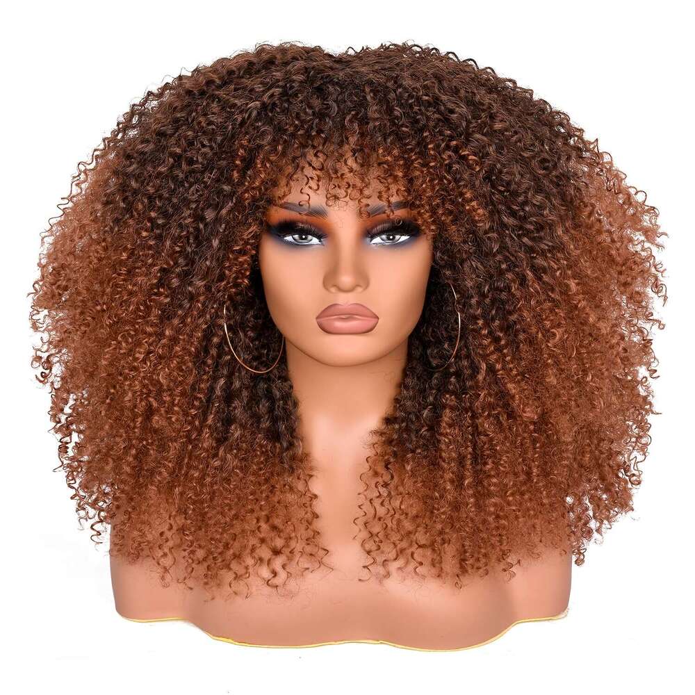 Afro Curly/Kinky Synthetic With Rose Net Cap, Natural Look Men & Women, Versatile Styling, Comfortable Fit, Perfect For Casual Attire, Short Hair Wigs