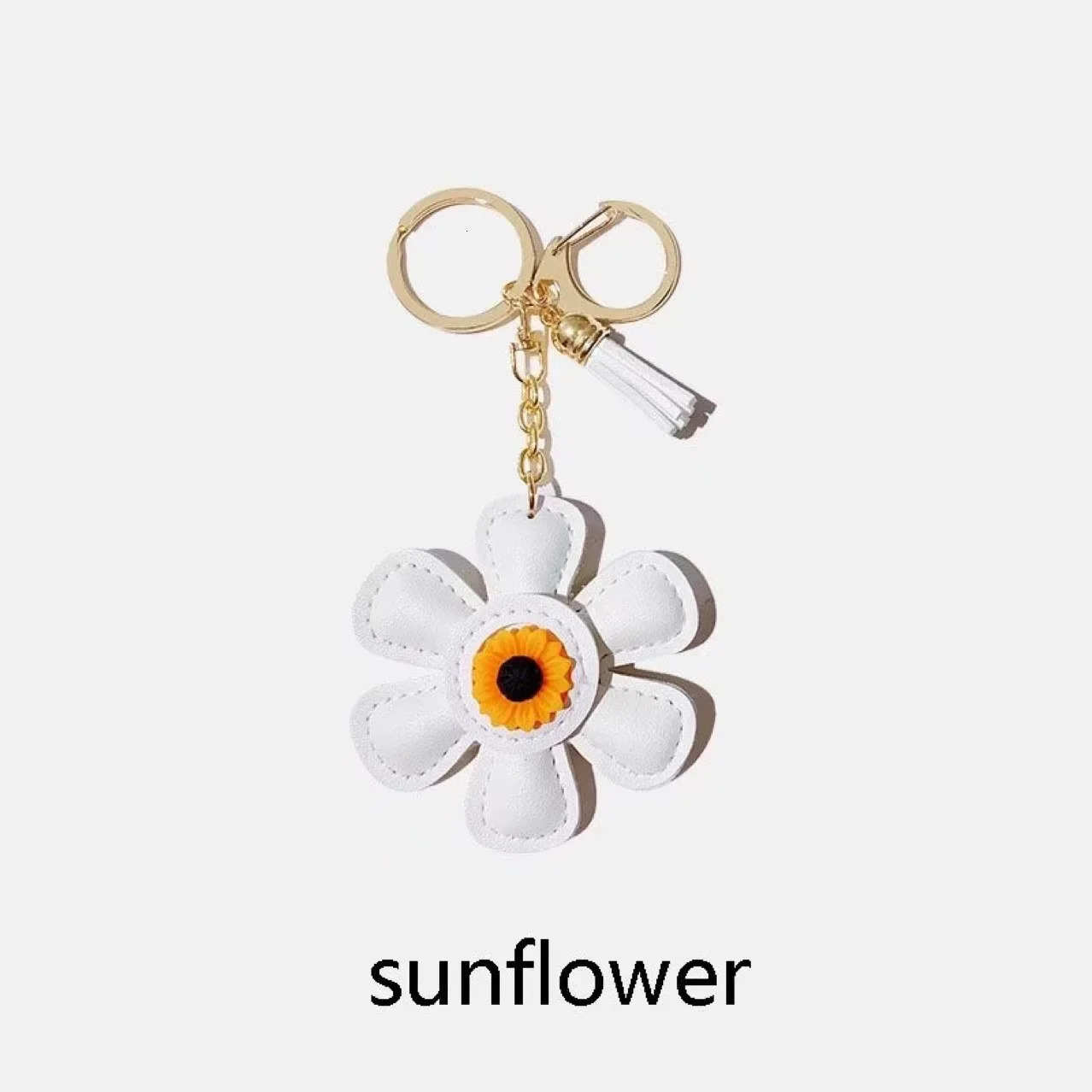 Sunflower bag pendant leather keychain Valentines Day Mothers Day various colors of flower bud pendant 251021