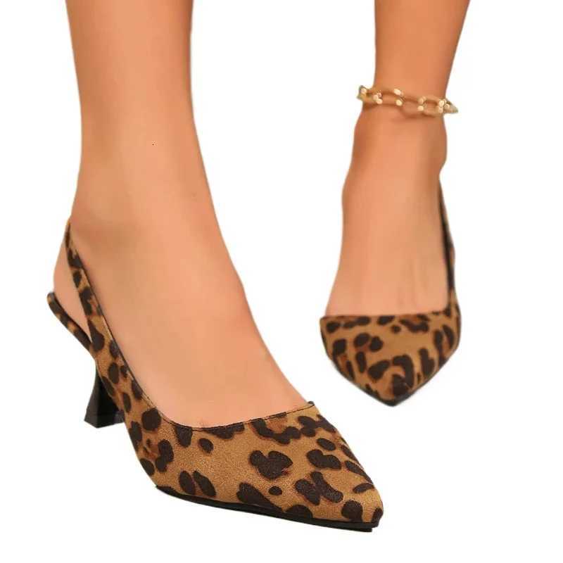Womens Shoes 2025 Fi Summer PU Buckle Strap Large Size Leopard Print Pumps Sexy Pointed Toe Shallow Stilettos Thin HeelsXJ251027
