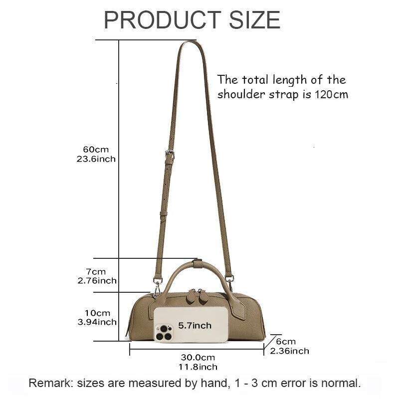 Designer Luxury New Women S Solid Color Genuine Leather Handbag Lady Large Cpacity Sausage Armpit Bag Girls Commuting Single Shoulder Crossbody