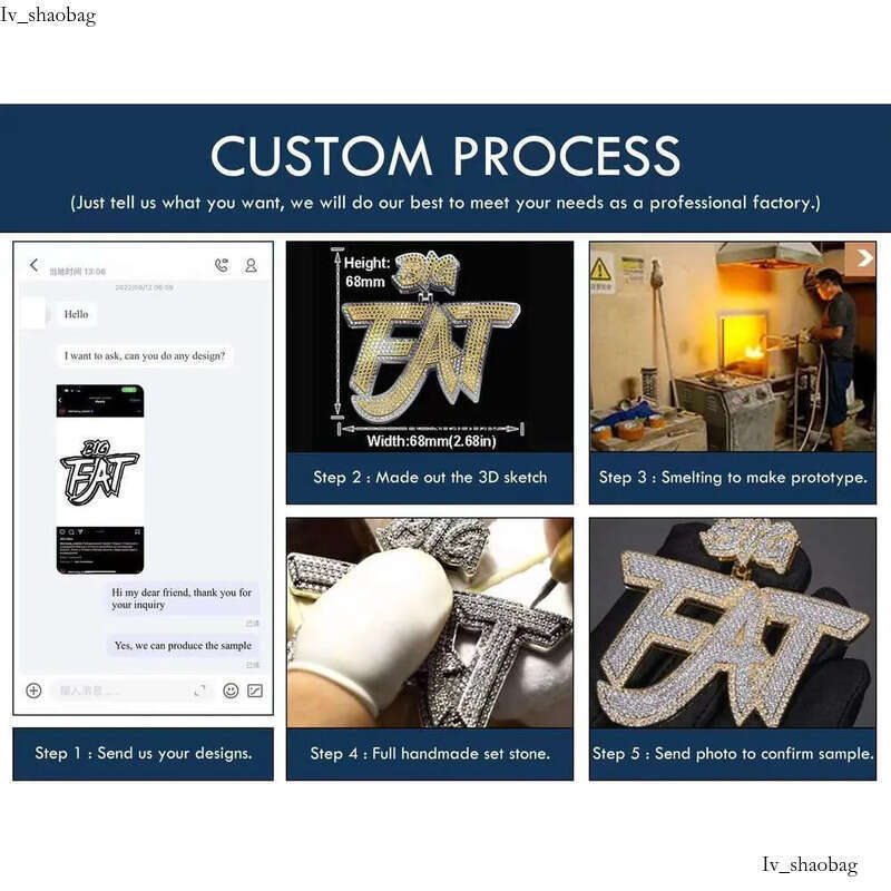 Hip Hop Fine Jewelry Dia Charm Vvs Moissanite Necklace Iced Out Chain with Custom Pendant for Men aaa