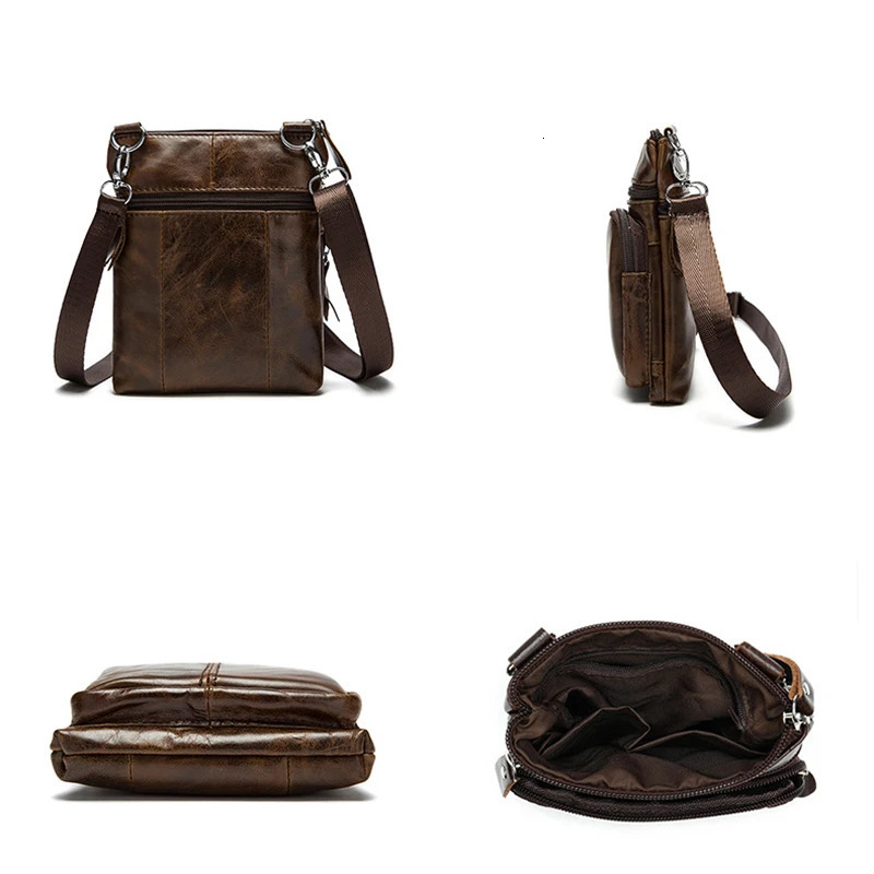 Classic Messenger Package Mens Business Genuine Leather Flap Small Male Crossbody Bags for Man Travel Tote Natural Bag 251014