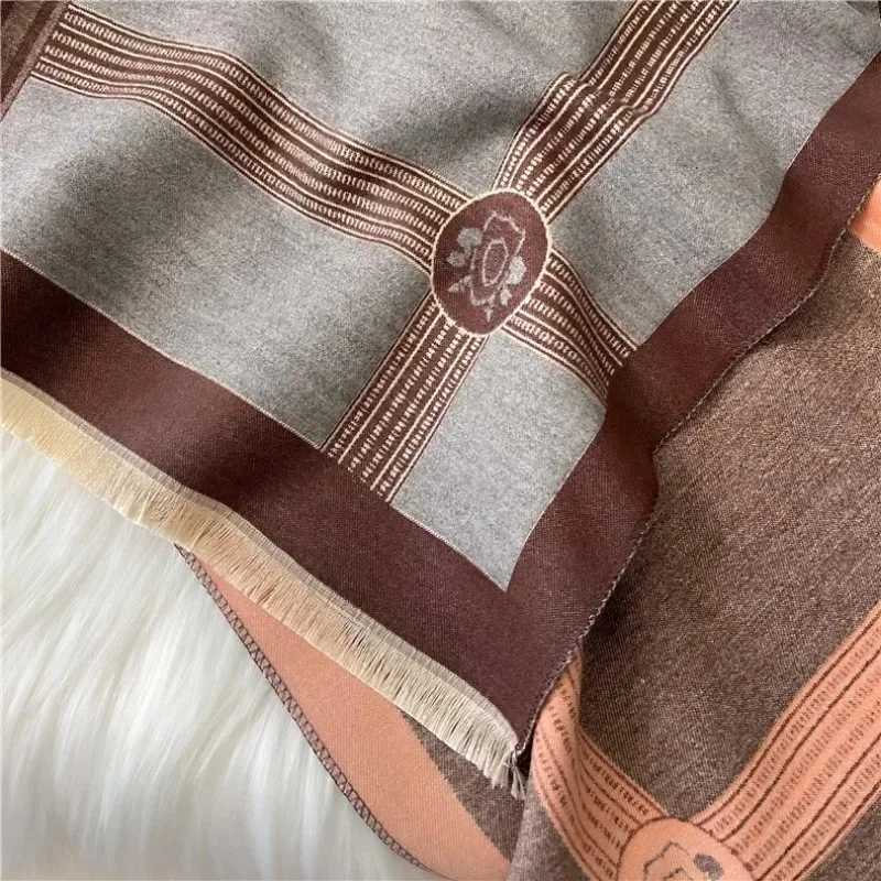 2023 New Winter Warm Thick Cashmere Scarfs Wen Luxury Design Shawls Scarves Lady Pashmina Bufanda Blanket Fa Stos WrapsW251027