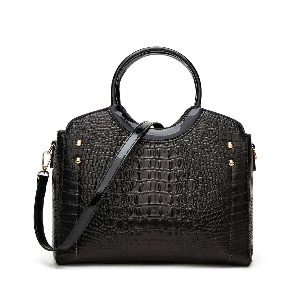 New Fashionable Large Capacity Crocodile Pattern Handbag Trendy Women's Crossbody Quality Single Shoulder Bag Motorcycle Equ