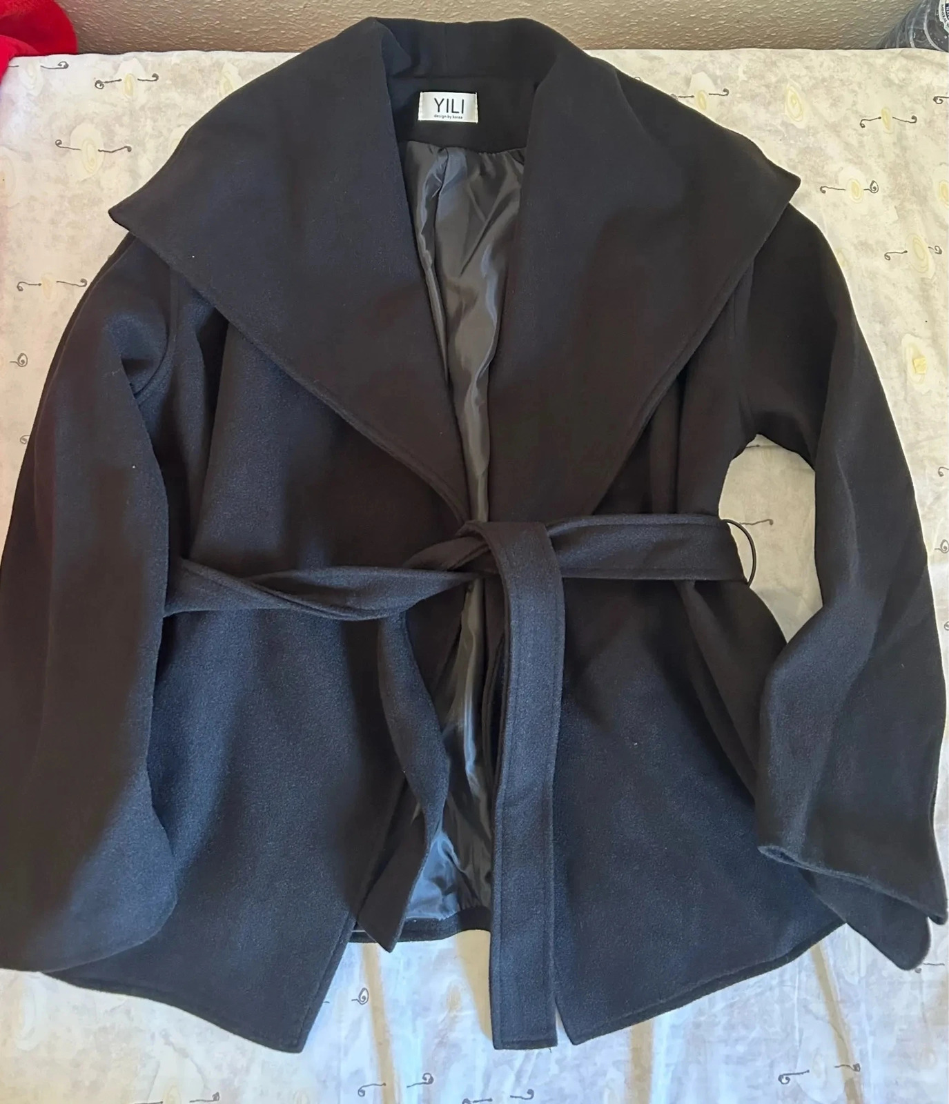 EWQ Big Turndown Collar Long Sleeve Doublefaced Cashmere Coat Laceup Chic Women Winter Woolen Coats Autumn 16O2400 251027