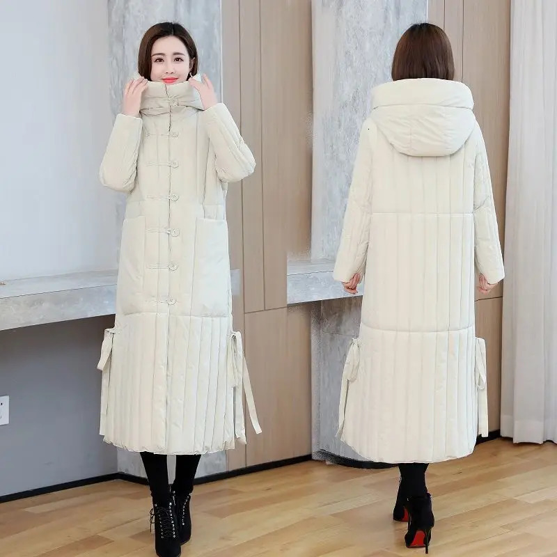 Winter Korean Loose Women Jacket Down cotton Long Hooded Coat Thicken Parkas Female Windproof Warm Overcoat 251027