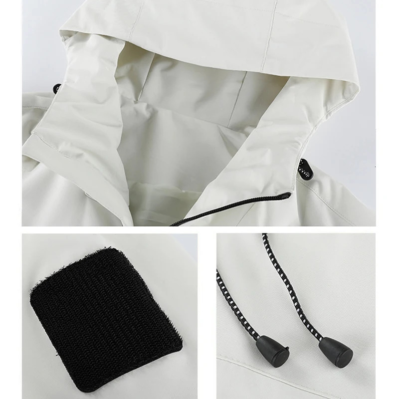 YJKVUR 2025 Autumn Unisex Soft Shell Outdoor Hooded Jackets Men Plus Size Water Repellent Rain Coats for HikingGolfTravel 251015