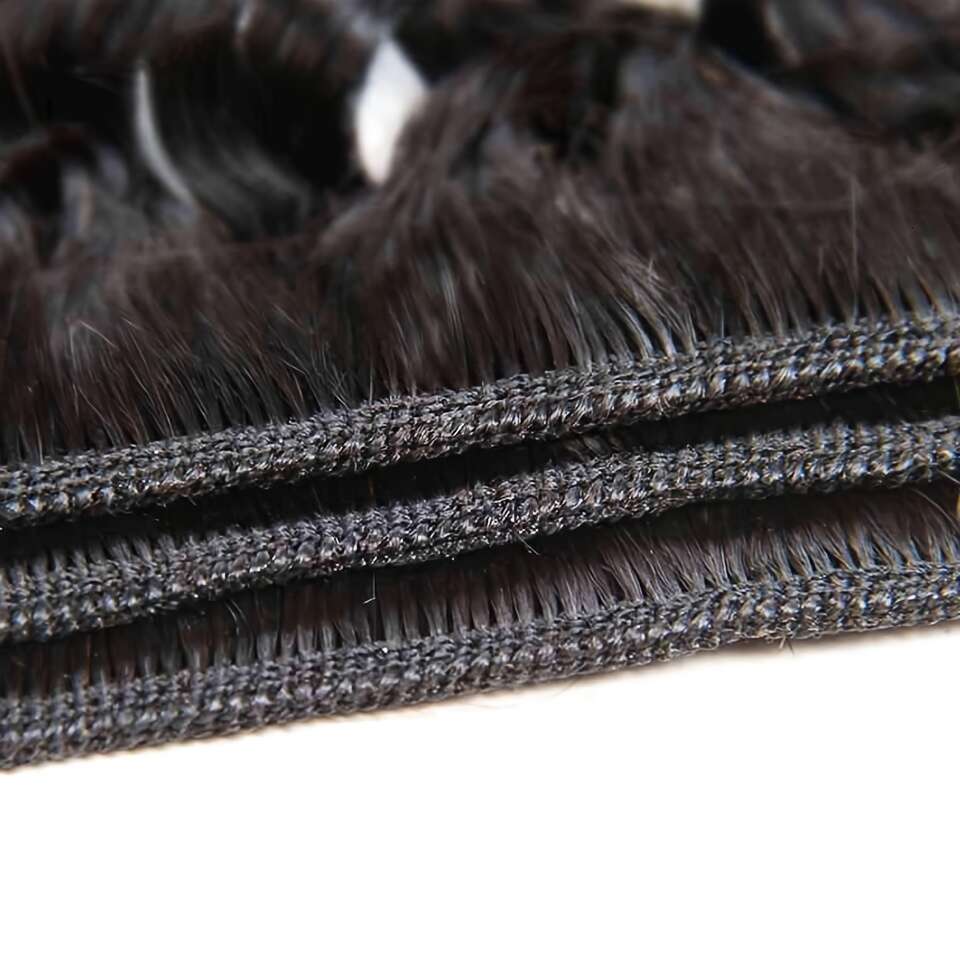 Wave 10-36 Inch Unprocessed Brazilian Virgin Deep Curly Bundles Deals Wet Wavy Real Human Hair Weave Soft Bouncy Can Be Dyed And Bleached Natural Blac