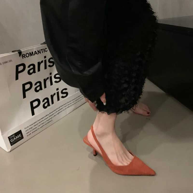 Shoes for Women 2024 Fi Slip Womens High Heels Summer Solid Office and Career Sexy Pointed Toe Heeled Sandals WomenXJ251027