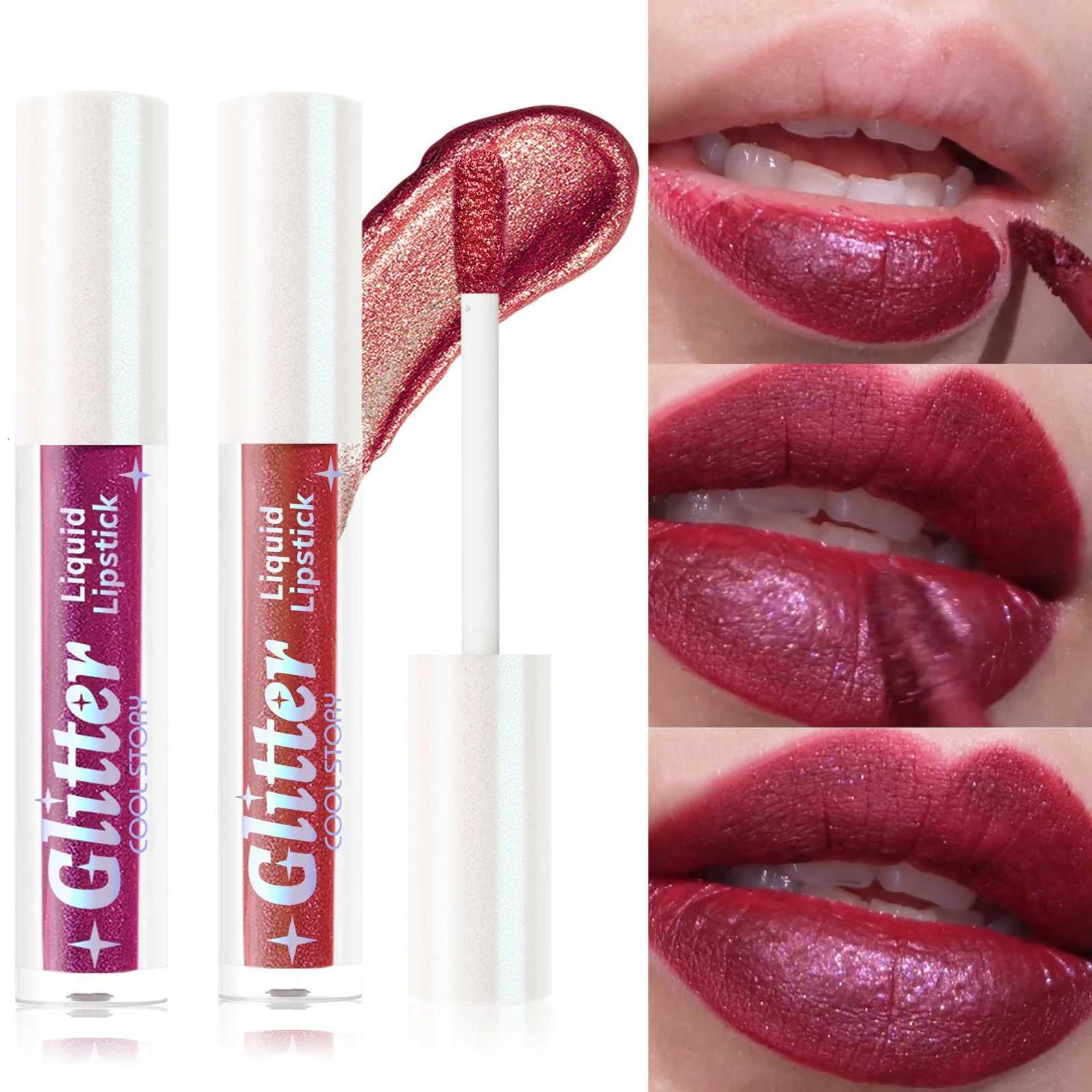 PC Sexy Color Glitter Lipstick Flash Lasting Easy Color Diamond Lip Tint Shiny Metallic Lip Makeup Gifts for Women Cosmetics W251027