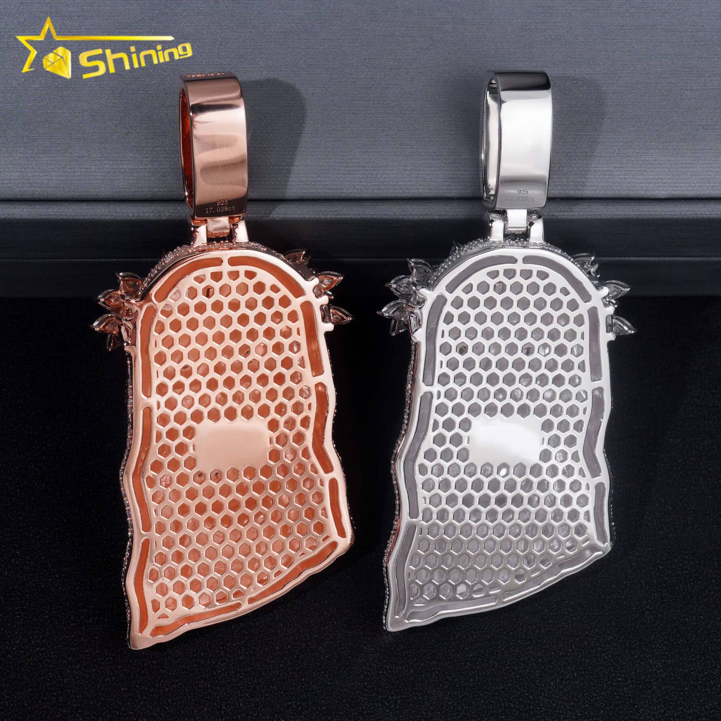 Custom Luxury 925 Sterling Silver Jesus Head Design Wholesale Price Vvs Lab Moissanite Diamond Iced Out Pendant