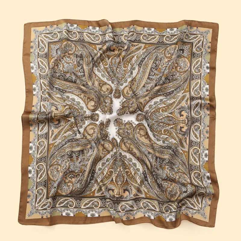 68cm Red Cashew Print Scarf Wens New Model ated Silk Plant Print Scarfs Fashion Versati Clothes Bag Accories ScarfW251027