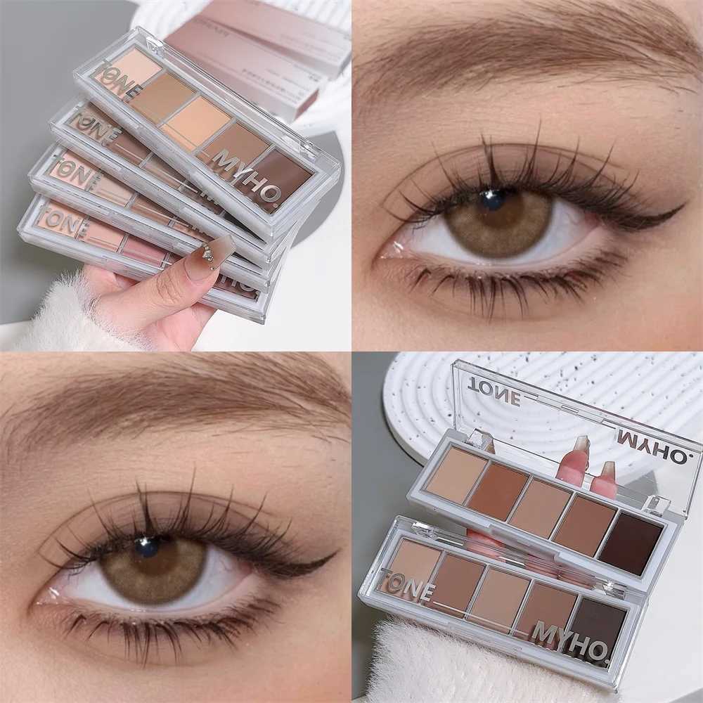 5color Eyeshadow Palette Matte Natural Brown Portable Bronzers Cosmetic Contouring Shadow Earth Color Eye Shadow Makeup PaletteXJ251027