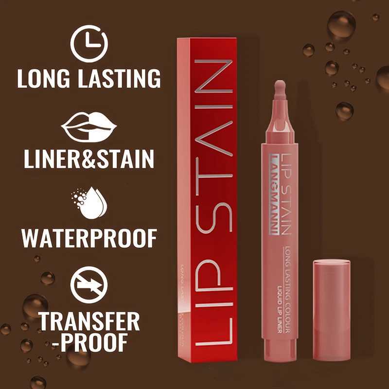 Dark Brown Liquid Dye Lip Liner Pen Waterproof Matte Velvet Lipstick Sexy Red Brown Tint Lip Shape Correction Lip Makeup Women W251027