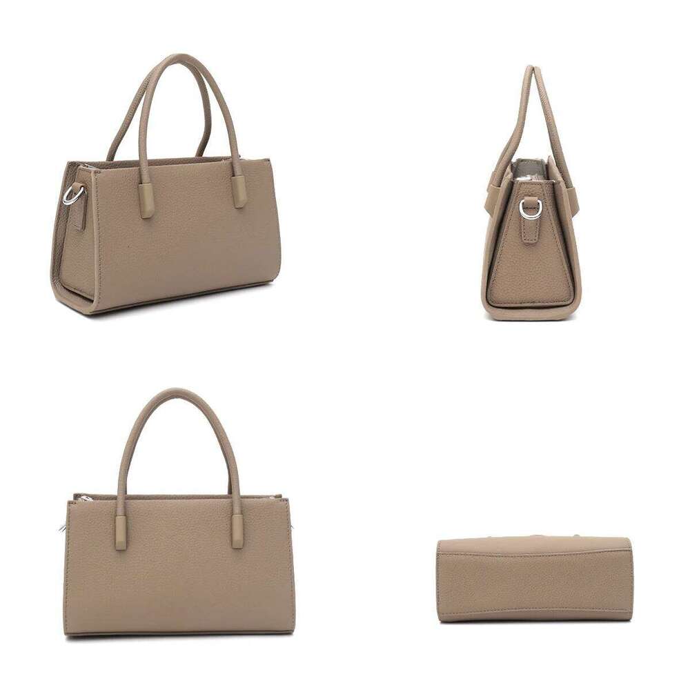 SC Brand Fashion Real Leather Top-Handle Bag Women Elegant Chic Minimalist Small Tote Portable Cross Body Handbag Daily Commute