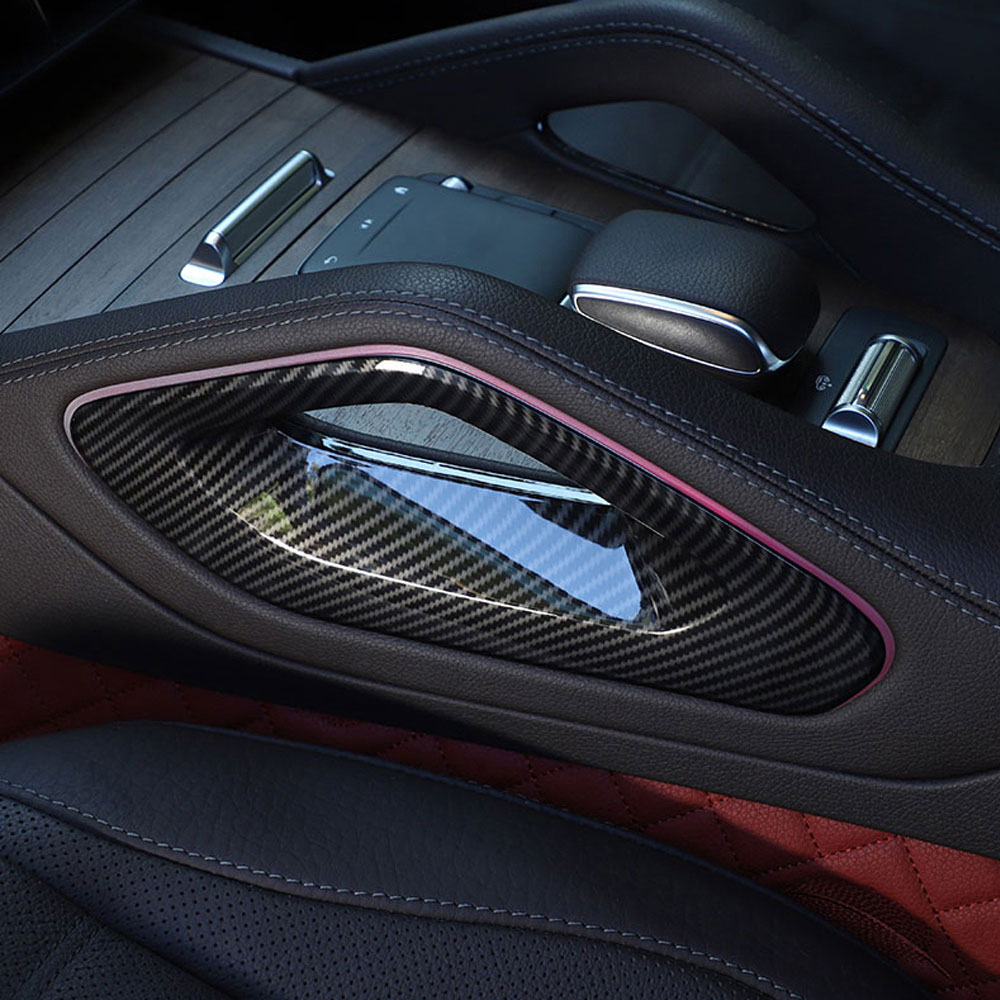 Car Carbon Fiber Center Console Armrest Box Side Panel Protector Cover Trim For Mercedes Benz GLS450 X167 GLE350 W167 GLE Coupe 53 AMG 580 63 AMG Inte