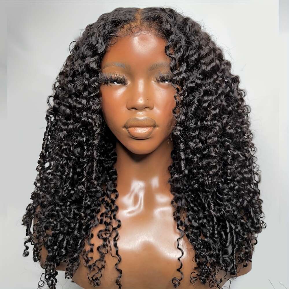 Brazilian Human Wig Afro Kinky Curly 13X4 Transparent Lace Front With Pre-Plucked Hairline Hair - 180% Density 8-16 Inch Lengths Small For & Men, Adju