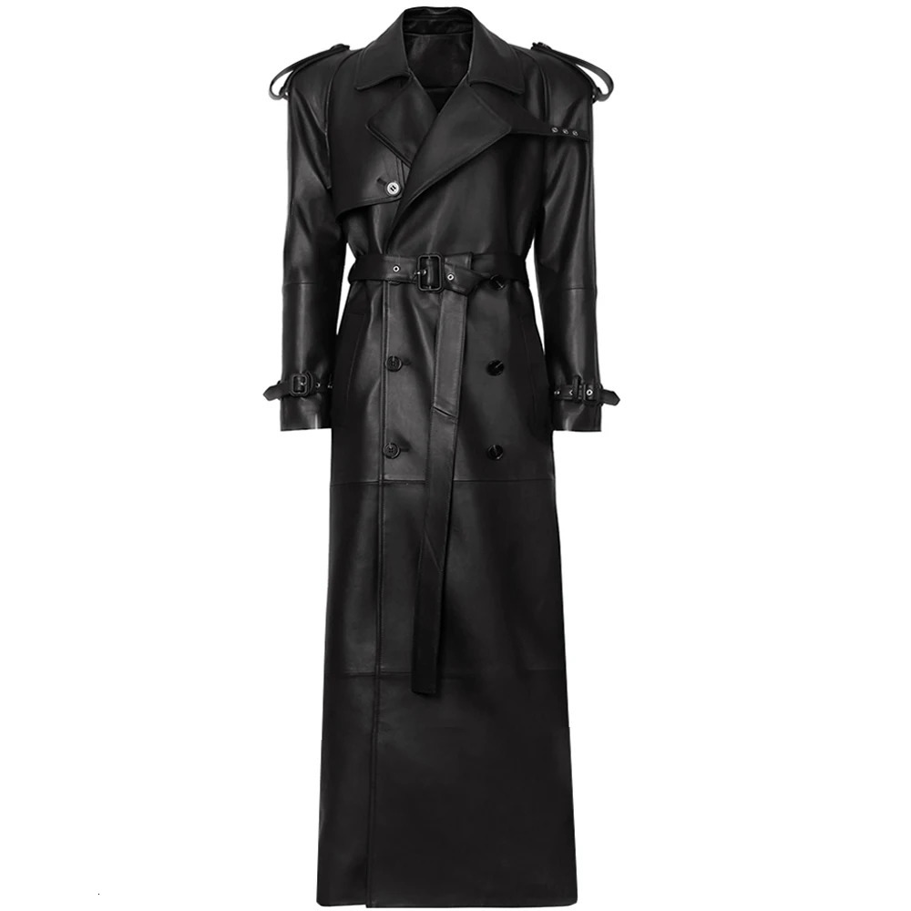 YOLOAgain Autumn 150cm Length Long Real Leather Trench Coat Women High Quality Genuine Jacket Female Streetwear 251027