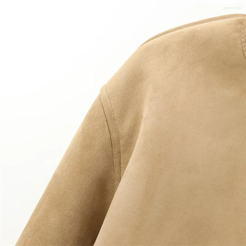 Women's Jackets Autumn Xiaoxiangfeng Mingyuan Style Gold Button Decoration Double Sided Long Sleeved Jacket Coat