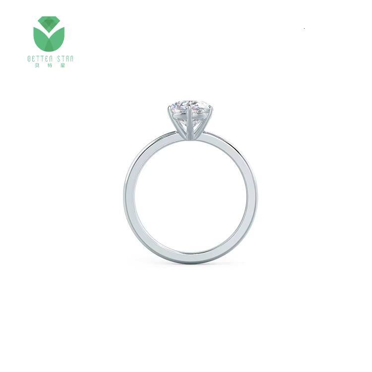 Luxury 14k 18k White Gold HPHT Lab Grown Diamond Ring CVD Lab Diamonds Engagement Ring Fine Jewelry Women Diamond Ring Factory