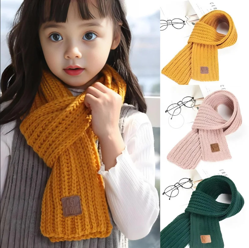 Kids Scarf Boys Girls Baby Winter Warm Scarf Women Knit Shawl Scarf Children Neck Collar Keep Warm Accessories Parent 251027