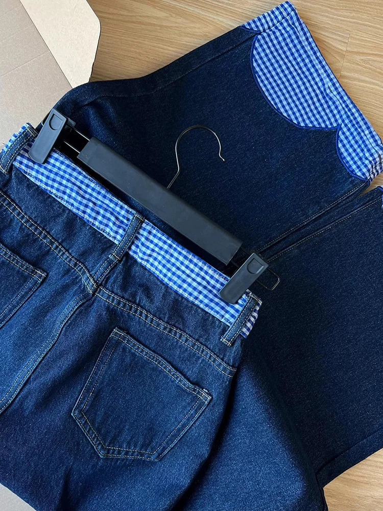 Y2K Spring Slim Fashion Women Jeans Casual Loose Contrast Color Woman High Waist Basic Chicly Wide Leg Pants Female 251027