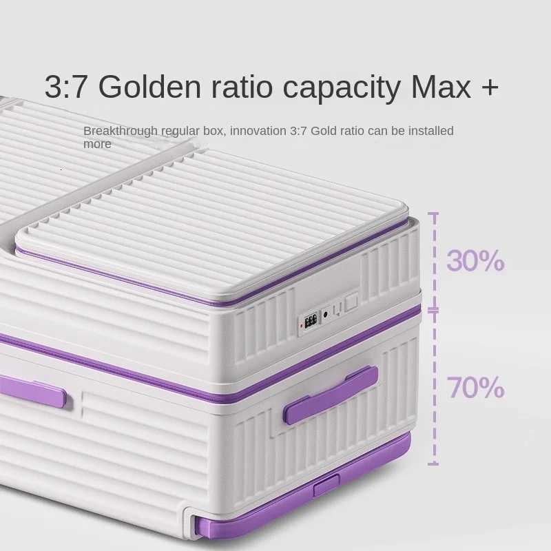 Wide Handle Suitcase Large Capacity Anti Scratch Luggage Front Opening Travel Case Multifunctional Trolley SuitcaseW251027