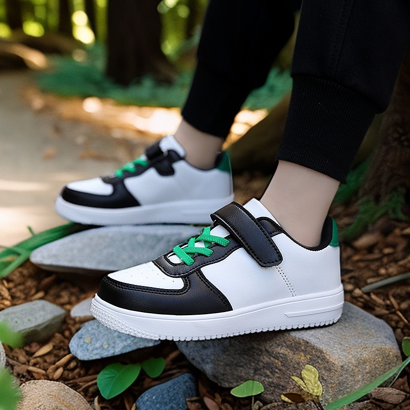 Kids Black White Shoes Boys Girls Board Sneakers Children Tennis Sports Shoes Happysteps for Boy Girl Big Plus Sizes US11C-7Y H1223