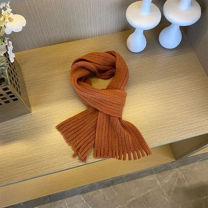 Childrens scarf retro western style small scarf baby striped bib boys and girls solid color versatile tassel scarf trend 251027