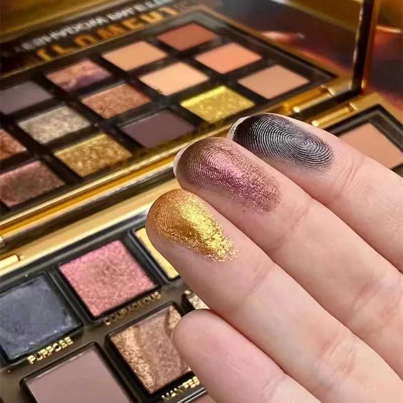 18 Color Golden Eye Shadow Palette Pearl Rose Gold Black Punk Style Matte Glitter Eyeshadow Makeup Pearlescent FlowXJ251027
